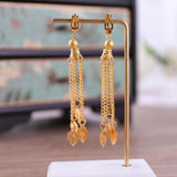 Max 5 Pieces Chinese Crown Tassel Earrings Hairpin Wedding Bridal Jewelry Set