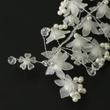 Max Chinese Wedding Traditional Flower Crystal Pearls Hair Clip Hairpin White