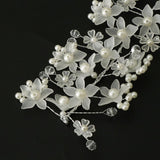 Max Chinese Wedding Traditional Flower Crystal Pearls Hair Clip Hairpin White