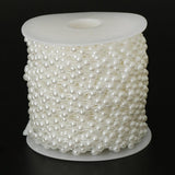 Max 15m Half Round Pearl Beads Chain Garland Strands Wedding Decor White
