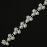Max 15m Half Round Pearl Beads Chain Garland Strands Wedding Decor White