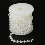 Max 15m Half Round Pearl Beads Chain Garland Strands Wedding Decor White
