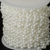 Max 15m Half Round Pearl Beads Chain Garland Strands Wedding Decor White