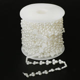 Max 15m Half Round Pearl Beads Chain Garland Strands Wedding Decor White