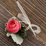 Max Silk Camellia Wrist Corsage Bridal Bracelet Wedding Hand Flower Pinkish