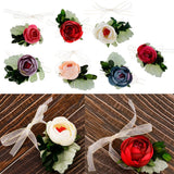 Max Silk Camellia Wrist Corsage Bridal Bracelet Wedding Hand Flower Pinkish