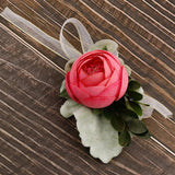 Max Silk Camellia Wrist Corsage Bridal Bracelet Wedding Hand Flower Pinkish