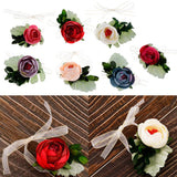 Max Silk Camellia Wrist Corsage Bridal Bracelet Wedding Hand Flower Pinkish