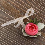 Max Silk Camellia Wrist Corsage Bridal Bracelet Wedding Hand Flower Pinkish