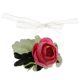 Max Silk Camellia Wrist Corsage Bridal Bracelet Wedding Hand Flower Pinkish