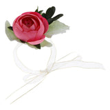 Max Silk Camellia Wrist Corsage Bridal Bracelet Wedding Hand Flower Pinkish
