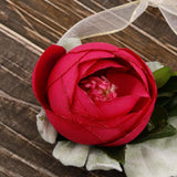 Max Silk Camellia Wrist Corsage Bridal Bracelet Wedding Hand Flower Rose Red