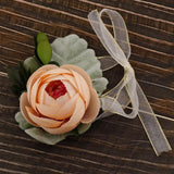 Max Silk Camellia Wrist Corsage Bridal Bracelet Wedding Hand Flower Champagne