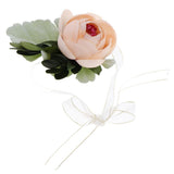 Max Silk Camellia Wrist Corsage Bridal Bracelet Wedding Hand Flower Champagne