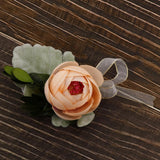 Max Silk Camellia Wrist Corsage Bridal Bracelet Wedding Hand Flower Champagne