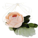 Max Silk Camellia Wrist Corsage Bridal Bracelet Wedding Hand Flower Champagne