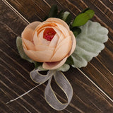 Max Silk Camellia Wrist Corsage Bridal Bracelet Wedding Hand Flower Champagne