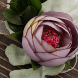 Max Silk Camellia Wrist Corsage Bridal Bracelet Wedding Hand Flower Purple