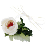 Max Silk Camellia Wrist Corsage Bridal Bracelet Wedding Hand Flower White