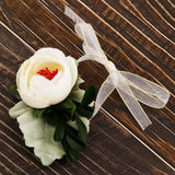 Max Silk Camellia Wrist Corsage Bridal Bracelet Wedding Hand Flower White