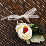 Max Silk Camellia Wrist Corsage Bridal Bracelet Wedding Hand Flower White