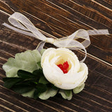 Max Silk Camellia Wrist Corsage Bridal Bracelet Wedding Hand Flower White