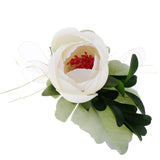 Max Silk Camellia Wrist Corsage Bridal Bracelet Wedding Hand Flower White