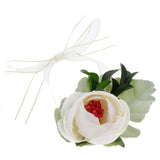 Max Silk Camellia Wrist Corsage Bridal Bracelet Wedding Hand Flower White