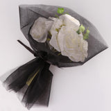 Max 10 Pieces Gauze Flower Wrapping Paper Bouquet Packing Decor Black