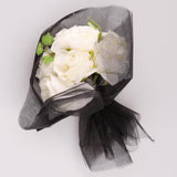Max 10 Pieces Gauze Flower Wrapping Paper Bouquet Packing Decor Black