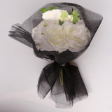 Max 10 Pieces Gauze Flower Wrapping Paper Bouquet Packing Decor Black