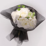 Max 10 Pieces Gauze Flower Wrapping Paper Bouquet Packing Decor Black