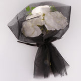 Max 10 Pieces Gauze Flower Wrapping Paper Bouquet Packing Decor Black