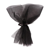 Max 10 Pieces Gauze Flower Wrapping Paper Bouquet Packing Decor Black