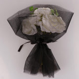 Max 10 Pieces Gauze Flower Wrapping Paper Bouquet Packing Decor Black