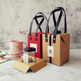 Max 1 PC Kraft Paper Gifts Bags Hand Bag Party Favor Supplies Portable Gift Box Small Red
