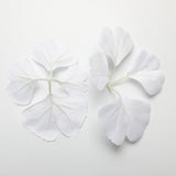 Max 30 Pieces Artificial Leaves Silk Ginkgo Leaf DIY Craft  White