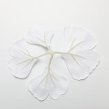 Max 30 Pieces Artificial Leaves Silk Ginkgo Leaf DIY Craft  White