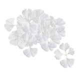 Max 30 Pieces Artificial Leaves Silk Ginkgo Leaf DIY Craft  White