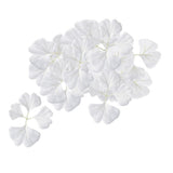 Max 30 Pieces Artificial Leaves Silk Ginkgo Leaf DIY Craft  White
