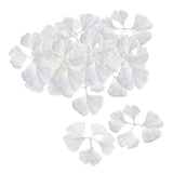 Max 30 Pieces Artificial Leaves Silk Ginkgo Leaf DIY Craft  White