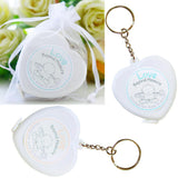 Maxbell Heart Shaped Tape Measure Keychain For Creative Gift Wedding Party Favor Pink