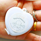 Maxbell Heart Shaped Tape Measure Keychain For Creative Gift Wedding Party Favor Pink