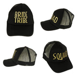 Max Squad Mesh Hats Hen Party Cap Snapback Hat Bridal Shower Wedding Party