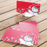 Max 50pcs Snowman Cards Christmas Cards Creative Place Cards Festive Party Decor