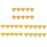 10pcs Diamond-shape Cake Inserts for Decor Party Rose