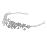 Max 1 PC Bride Crown Headband Rhinestone Plum Crown Bridal Jewelry Silver