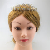 Max 1 PC Bride Crown Headband Rhinestone Plum Crown Bridal Jewelry Golden