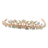 Max 1 PC Bride Crown Headband Rhinestone Plum Crown Bridal Jewelry Rose Golden