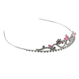 Max Bridal Rhinestone Tiara Crown Queen Hair Accessories Pink